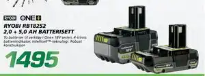 Coop Byggmix RYOBI RB18252 2,0 + 5,0 AH BATTERISETT tilbud