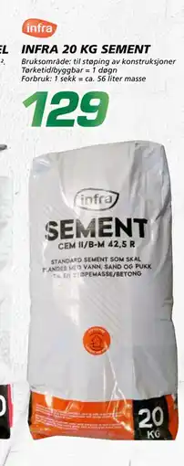 Coop Byggmix INFRA 20 KG SEMENT tilbud