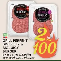 Coop Mega GRILL PERFEKT BIG BEEFY & BIG JUICY BURGER tilbud