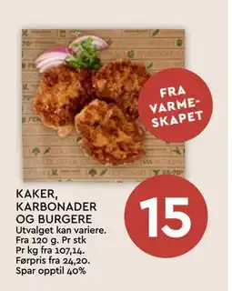 Coop Mega KAKER, KARBONADER OG BURGERE tilbud