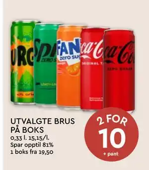 Coop Mega UTVALGTE BRUS PÅ BOKS tilbud