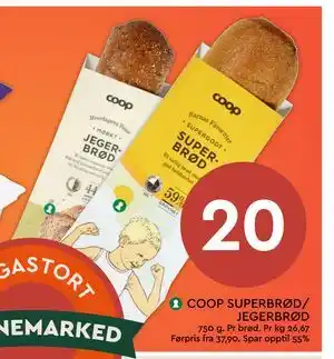 Coop Mega COOP SUPERBRØD/ JEGERBRØD tilbud