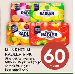 Coop Mega MUNKHOLM RADLER 6 PK tilbud