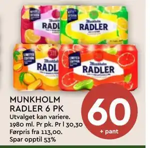 Coop Mega MUNKHOLM RADLER 6 PK tilbud
