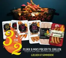 Coop Mega plukk & miks pølser til grillen tilbud