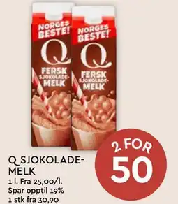 Coop Mega Q SJOKOLADEMELK tilbud