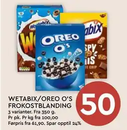 Coop Mega WETABIX/OREO O ' S FROKOSTBLANDING tilbud