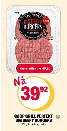 Coop Extra COOP GRILL PERFEKT BIG BEEFY BURGERS tilbud
