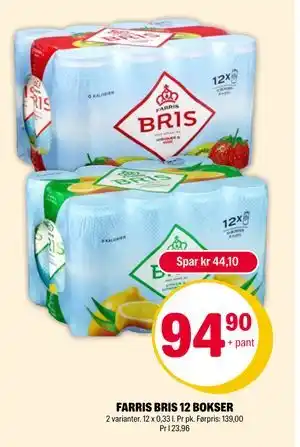 Coop Extra FARRIS BRIS 12 BOKSER tilbud