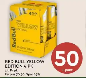 Coop Mega RED BULL YELLOW EDITION 4 PK tilbud