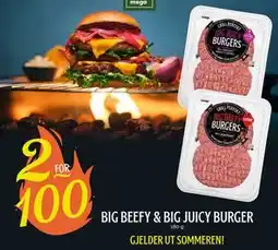 Coop Mega big beefy & big juicy burger tilbud