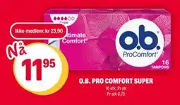 Coop Extra O.B. PRO COMFORT SUPER tilbud