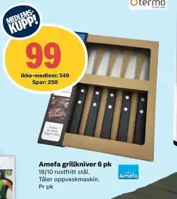 Coop Extra Amefa grillkniver 6 pk tilbud