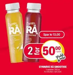 Coop Extra SYNNØVE RÅ SMOOTHIE tilbud