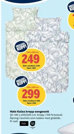 Coop Extra Høie Kaisa krepp sengesett tilbud