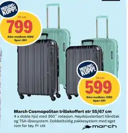 Coop Extra March Cosmopolitan trillekoffert str 55/67 cm tilbud