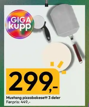 Gigaboks Mustang pizzabakesett 3 deler tilbud