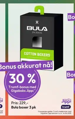 Gigaboks Bula boxer 3 pk tilbud