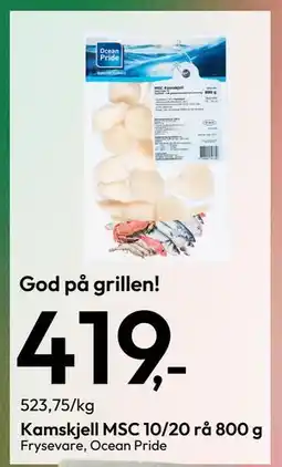 Gigaboks Kamskjell MSC 10/20 rå 800 g tilbud