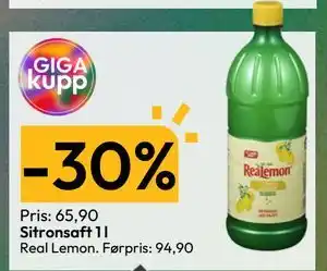 Gigaboks Real Lemon tilbud