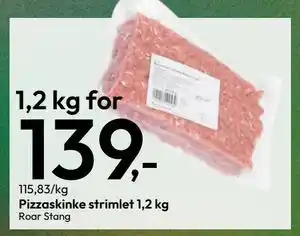 Gigaboks Pizzaskinke strimlet 1,2 kg tilbud