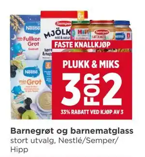Meny Barnegrøt og barnematglass tilbud