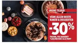 Meny VÅRE ALLER BESTE KAKER & DESSERTER tilbud