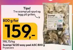 Gigaboks Scampi 16/20 easy peel ASC 800 g tilbud