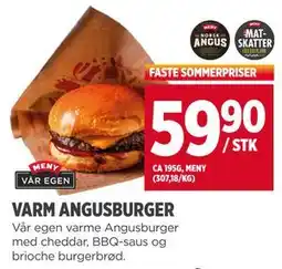 Meny VARM ANGUSBURGER tilbud