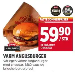Meny VARM ANGUSBURGER tilbud