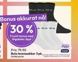 Gigaboks Bula tennissokker 3 pk tilbud