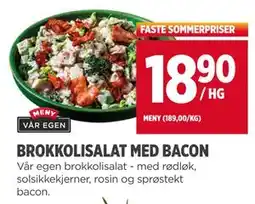 Meny BROKKOLISALAT MED BACON tilbud