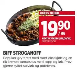 Meny BIFF STROGANOFF tilbud