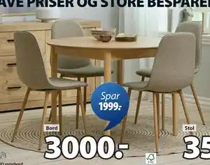 JYSK MARSTRAND spisebord tilbud