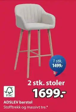 JYSK ADSLEV barstol tilbud