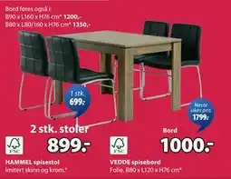 JYSK VEDDE spisebord tilbud