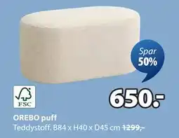 JYSK OREBO puff tilbud