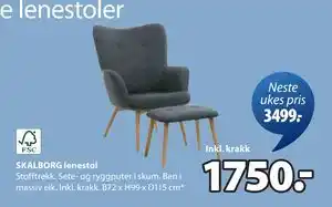 JYSK SKALBORG lenestol tilbud