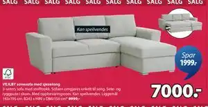 JYSK VEJLBY sovesofa med sjeselong tilbud
