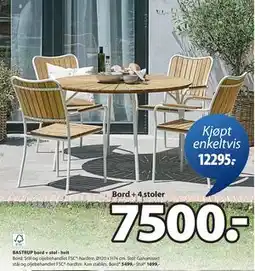JYSK BASTRUP bord + stol-hvit tilbud