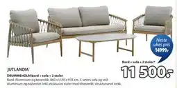 JYSK DRUMMEHOLM bord + sofa + 2 stoler tilbud