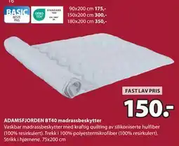 JYSK ADAMSFJORDEN BT40 madrassbeskytter tilbud