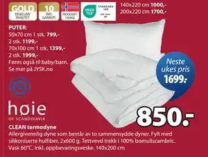 JYSK Høie CLEAN termodyne tilbud