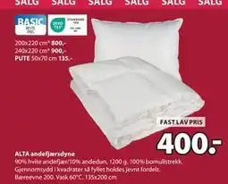 JYSK ALTA andefjærsdyne tilbud