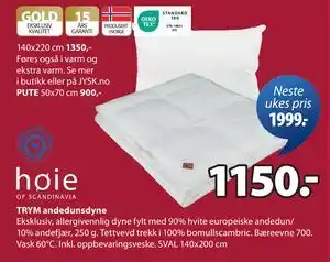 JYSK TRYM andedunsdyne tilbud