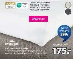 JYSK EDITH overmadrasslaken tilbud