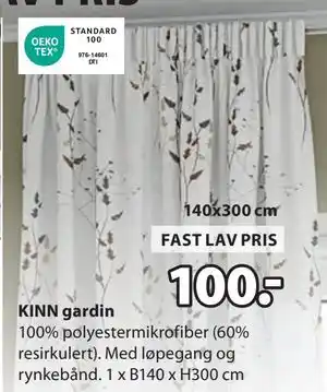 JYSK KINN gardin tilbud