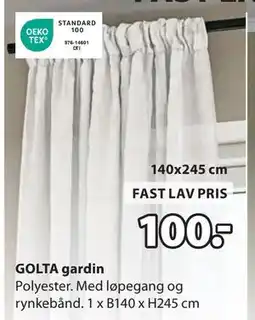 JYSK GOLTA gardin tilbud