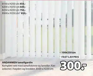 JYSK ANDAMMEN lamellgardin tilbud
