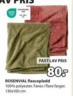 JYSK ROSENVIAL fleecepledd tilbud